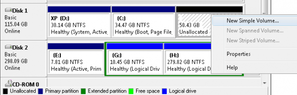 vista partition